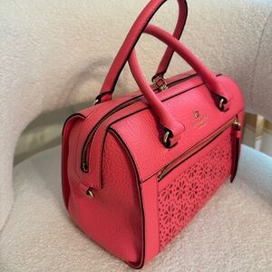 Kate Spade New York Leather Floral Satchel Handbag